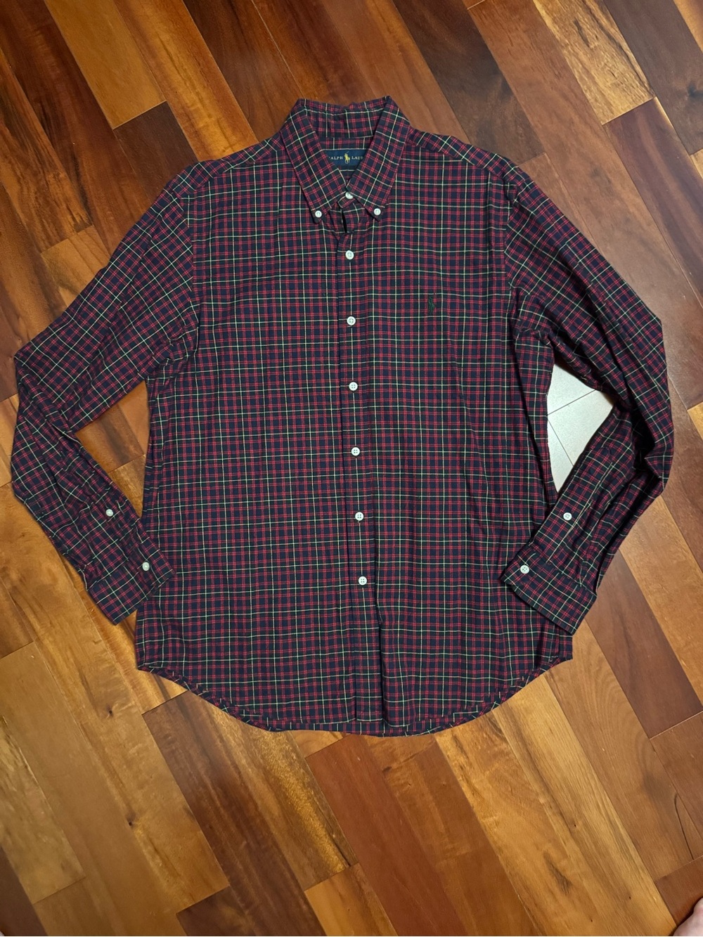 Ralph Lauren Red & Green Plaid Button-Down Shirt